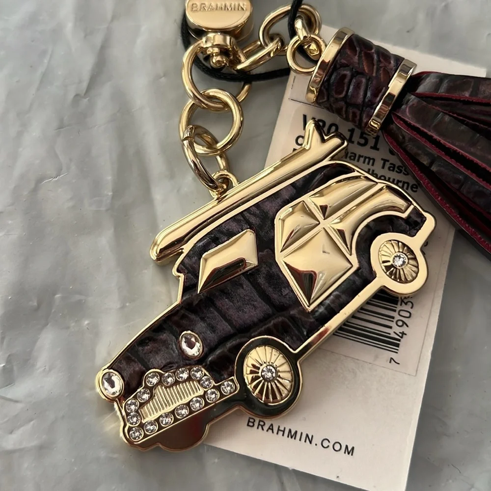 Brahmin * Copa Charm Tassel Melbourne genuine leather NWT Fig Jam